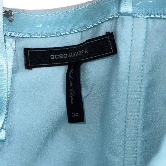 BCBGMAXAZRIA Amber Pearl Blue Floral Strapless Silk Maxi Dress Women’s US 4 - Picture 5 of 8